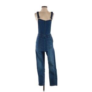 MADEWELL Solid Blue Denim Overalls - S